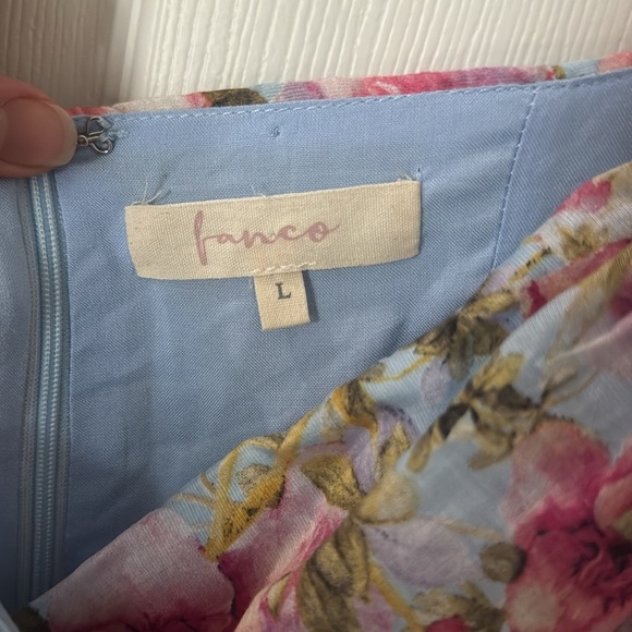 Floral Puff Sleeve Dress FANCO size large - Picture 2 of 4